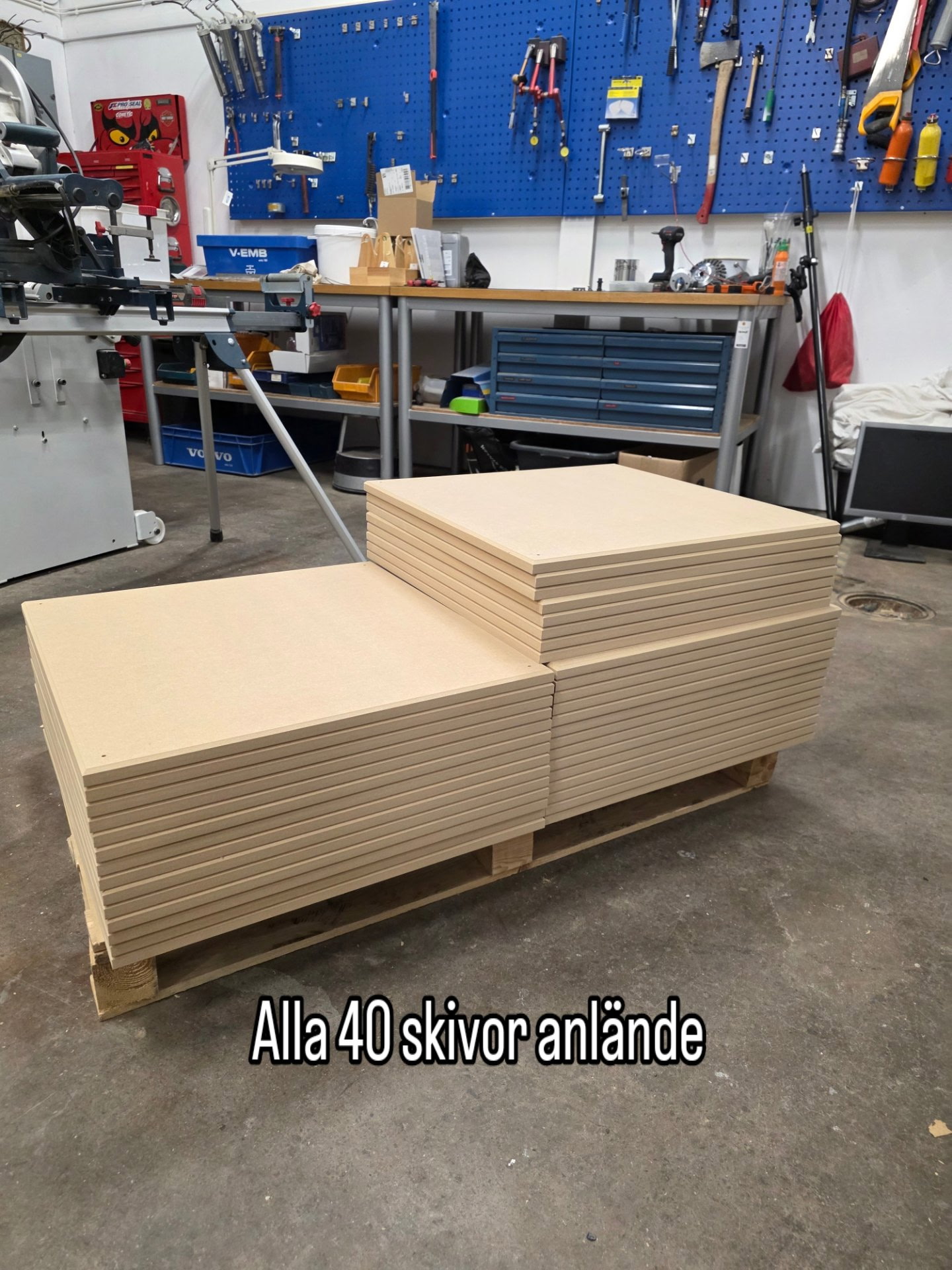 Steg 2: Alla 40 skivor anlände
