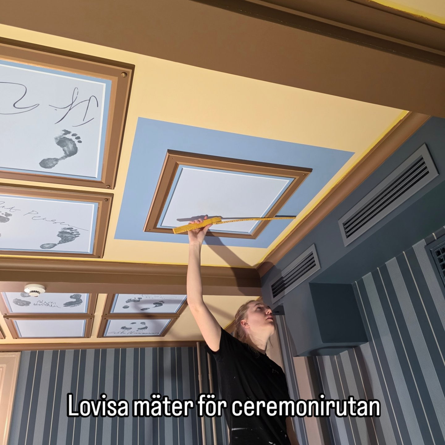 Steg 13: Lovisa mäter för ceremonirutan